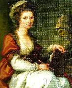 Angelica Kauffmann sjalvportratt med minervabyst oil on canvas